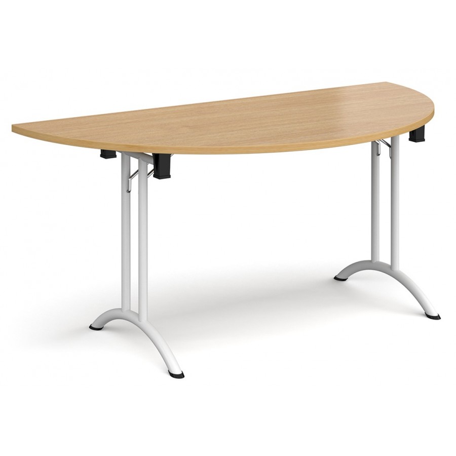 Deco Semi-Circular Curved Folding Leg Meeting Table